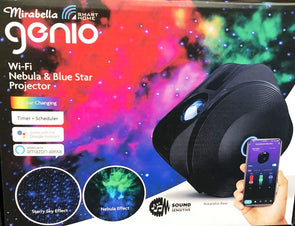 Mirabella Genio Nebula & Blue Star Sound Sensitive Smart Projector - Black - TheITmart