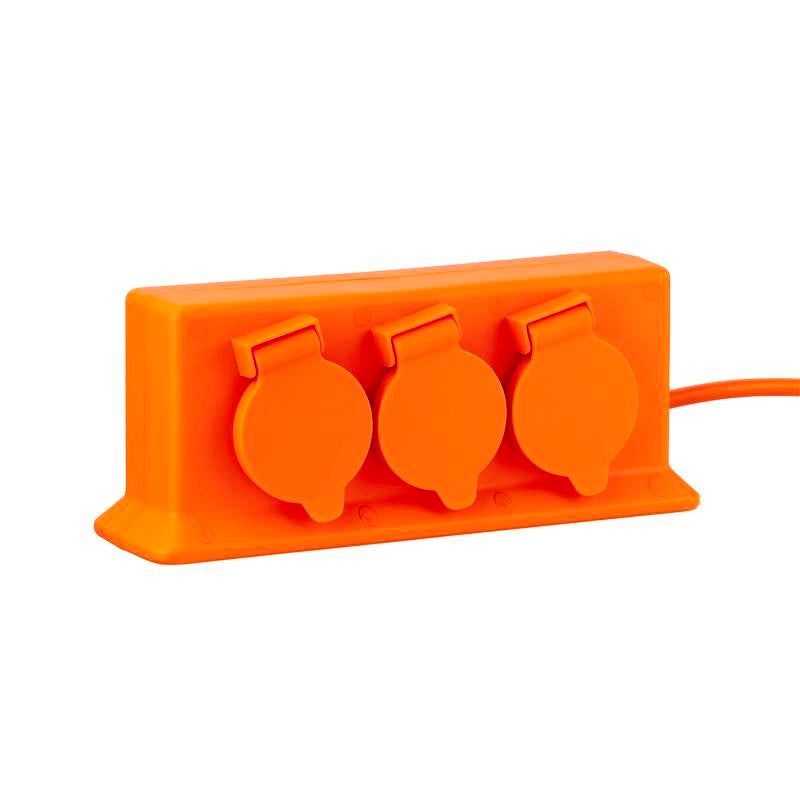 Arlec 2400W IP55 6 Outlet Powerboard - Orange / Overload Protection