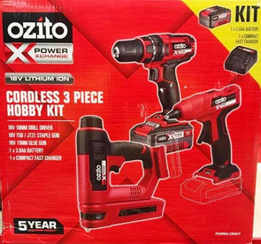 Ozito 3 Piece 18V CORDLESS 3 Tools Kit Power X Change PX3PAK-CRAFT