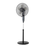 Arlec 40cm Black Pedestal Fan With Remote Control / Oscillating Head - TheITmart