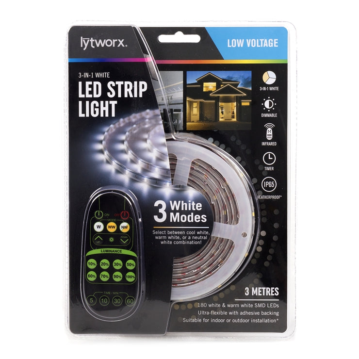 Lytworx 3m 3-in-1 LED Strip Light LED/  Low Voltage / Dimmable Function