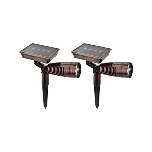 Luxzone 15cm 100 Lumens Brushed Bronze LED Solar Spotlight - TheITmart