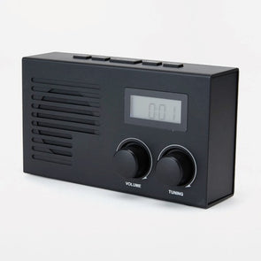 30 Preset Station Black Portable AM/FM Radio with LCD Display