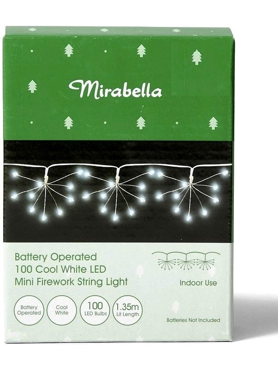 Mirabella Christmas Battery Operated 100 LED Mini Firework String Lights - TheITmart