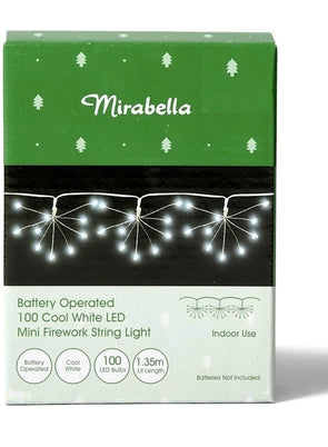 Mirabella Christmas Battery Operated 100 LED Mini Firework String Lights