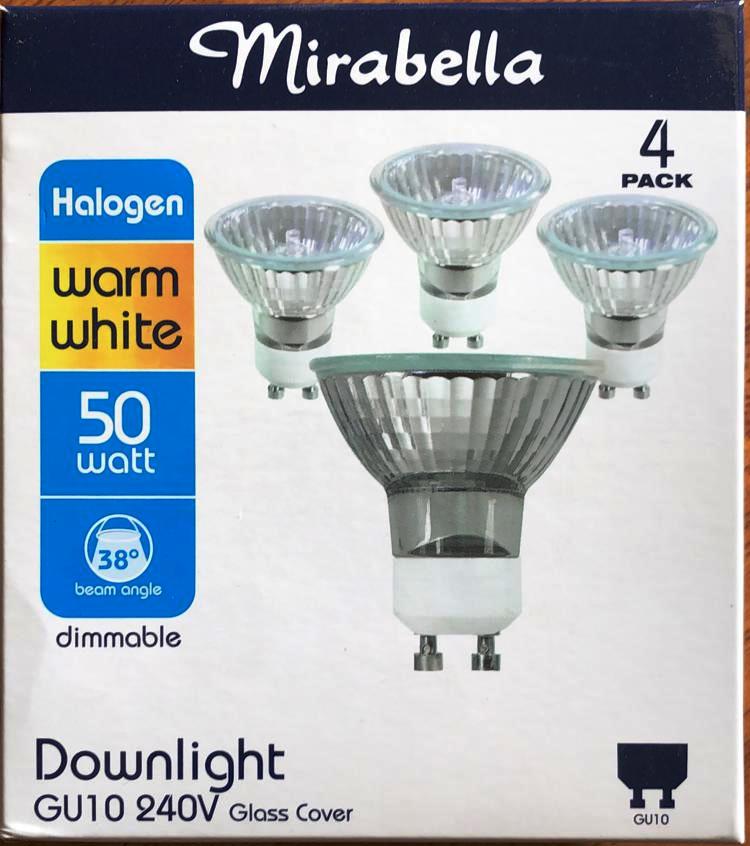 Mirabella Halogen GU10 Warm White Dimmable Downlight Globe - 4 Pack