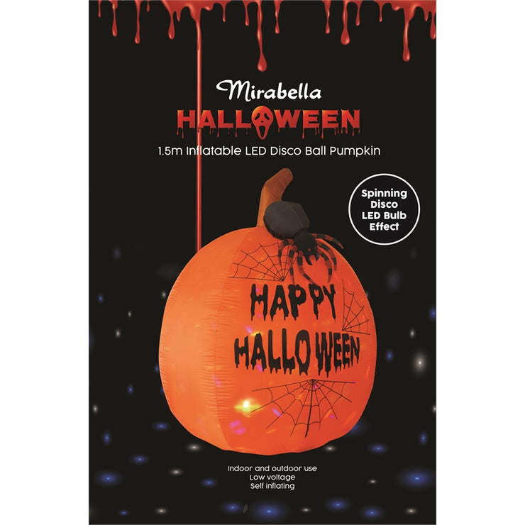 Mirabella 1.5m Halloween Inflatable LED Disco Pumpkin