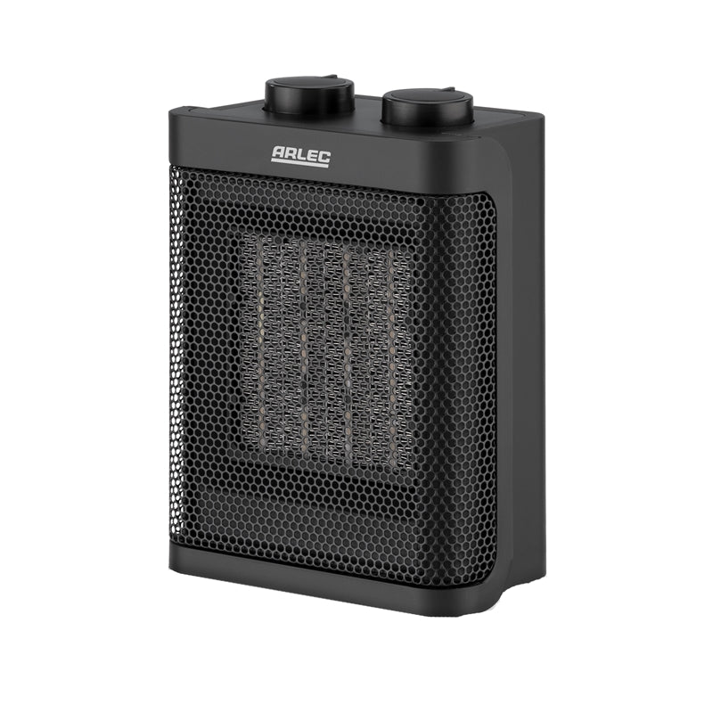 Arlec 1500W Black Portable Ceramic Fan Heater / 2 Power Settings/ Overheat Protection - TheITmart