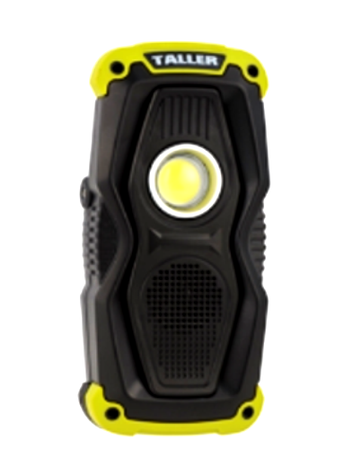 Taller 800 Lumen Handheld Work Light/BT Speaker/ USB Power Bank