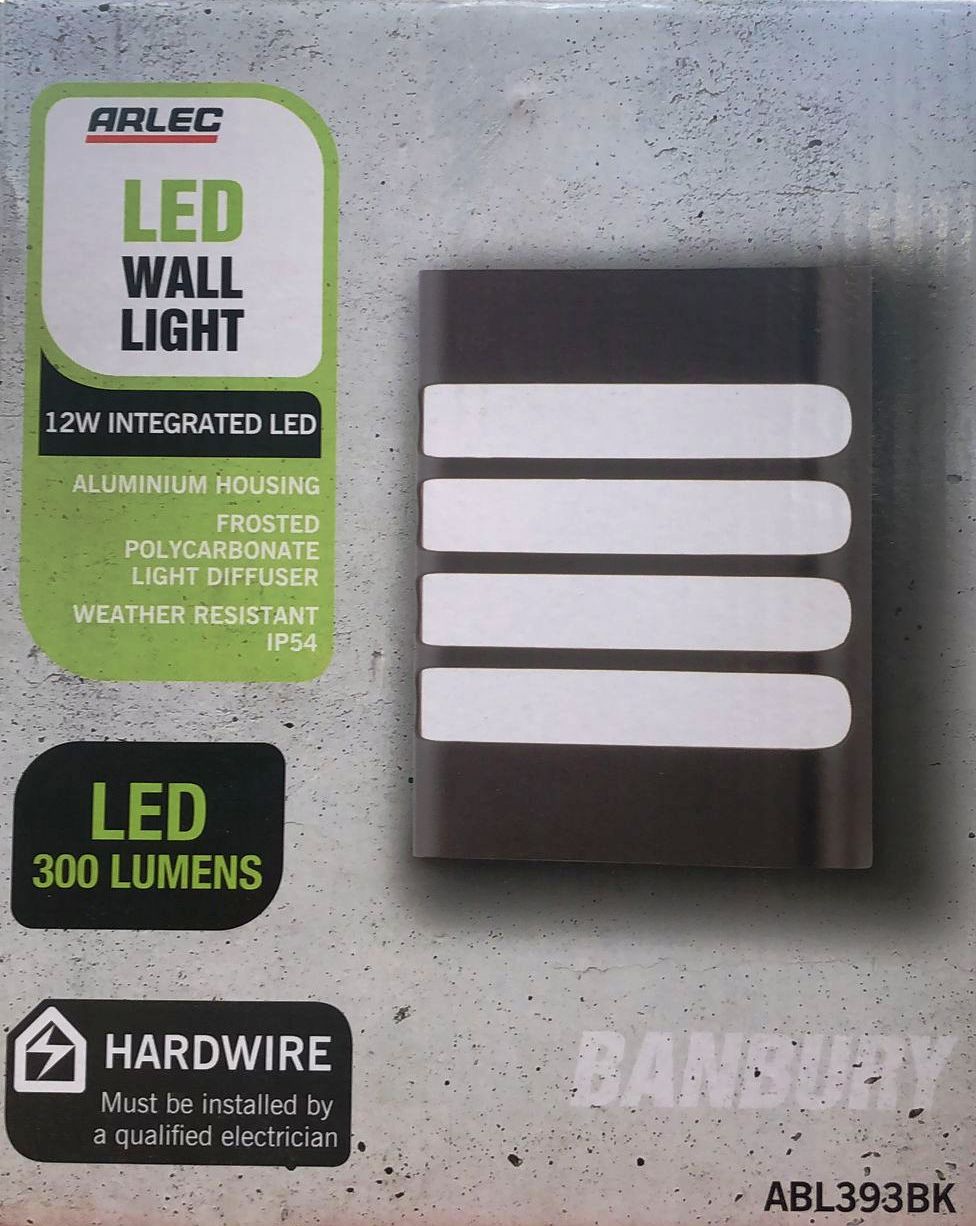 Arlec LED Wall Light 12W Integrated LED - TheITmart