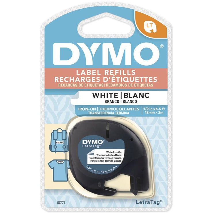 Dymo LetraTag Labeller 12mm Tape /Iron-On/Plastic White/Plastic Clear/Paper White - TheITmart
