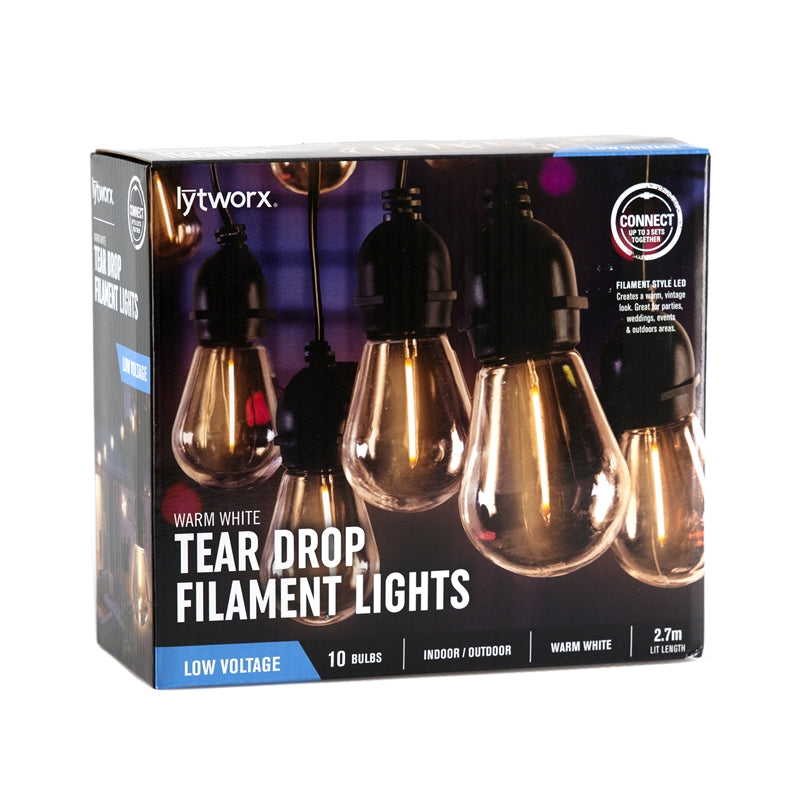 Lytworx Warm White LED Filament Party Lights - 10 Pack - TheITmart