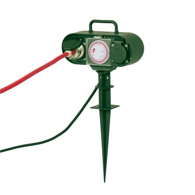 Arlec 2 IP44 Outlet 240V 2400W Outdoor Garden Stake Timer Powerboard