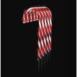 Mirabella Christmas 48cm 60 LED Solar Powered Candy Cane Garden Stakes - 5 Pack