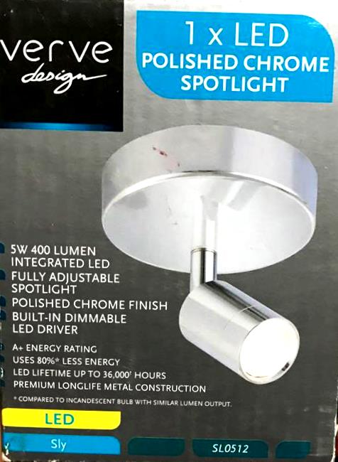 Verve Design 5W LED Polished Chrome Finish Sly Spotlight
