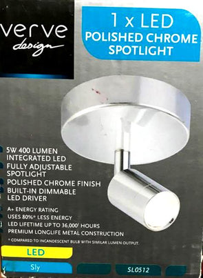 Verve Design 5W LED Polished Chrome Finish Sly Spotlight