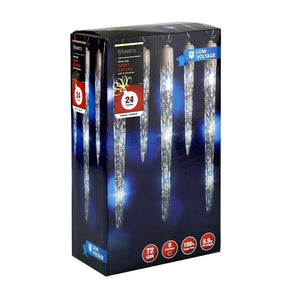 Lytworx 72 LED White Low Voltage Giant Icicle Lights - 24 Pack