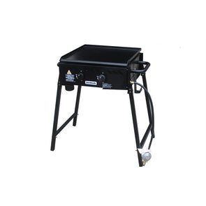 Jumbuck Portable LPG Delta 2 Burner BBQ - Black / Ideal for camping