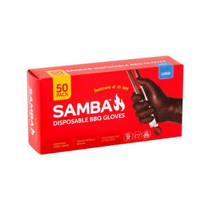 Samba Large Disposable BBQ Gloves - 50 Pack / Unique Micro Diamond Texture