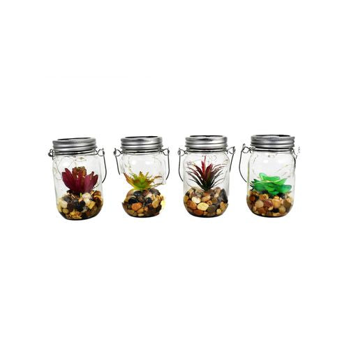 Click 13.5cm Succulent Glass Solar LED Light - TheITmart