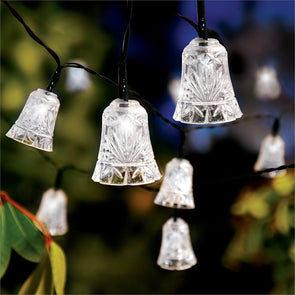 Lytworx 100 LED White Vintage Solar Bell Lights 14.8m