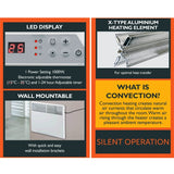Arlec 1000W Convection Panel Heater With Digital Control - White