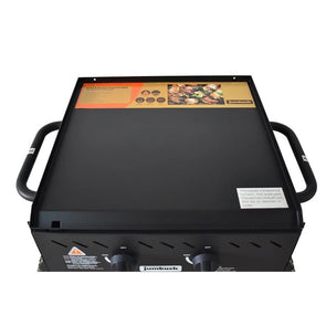 Jumbuck Portable LPG Delta 2 Burner BBQ - Black / Ideal for camping