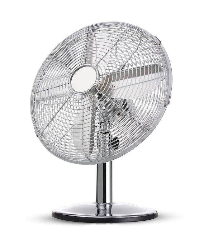 Celsius 30cm Chrome Desk Fan CELDF185 /Great for Small Rooms/ Oscillation/ Tilt Adj - TheITmart