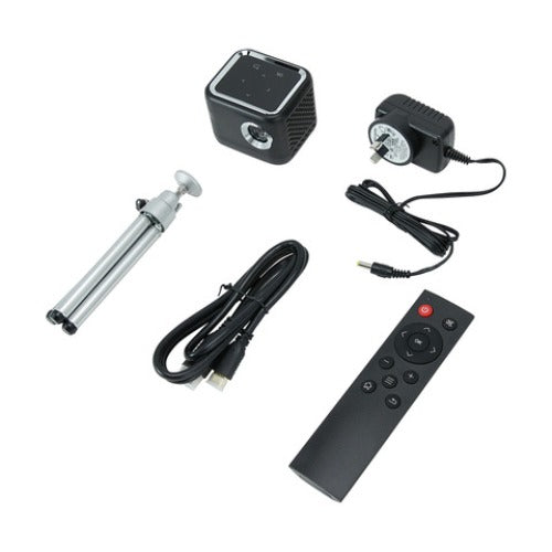 Mini DLP LED Projector - Black /Rechargeable Battery/ 640 x 360 Resolution