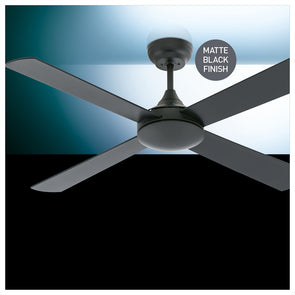 Arlec 130cm Matte Black Colorado 4 Blade Ceiling Fan