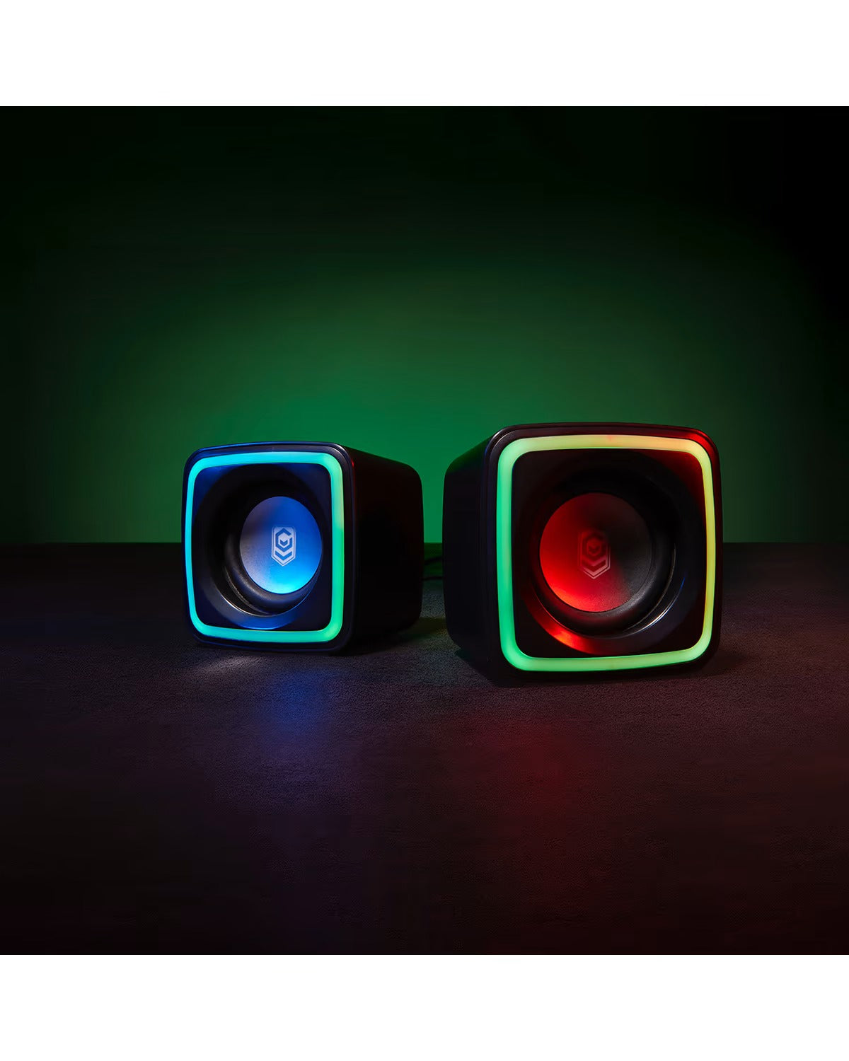 Gaming Cube Speakers with RGB - Black / Audio Boost for Ideal Gaming