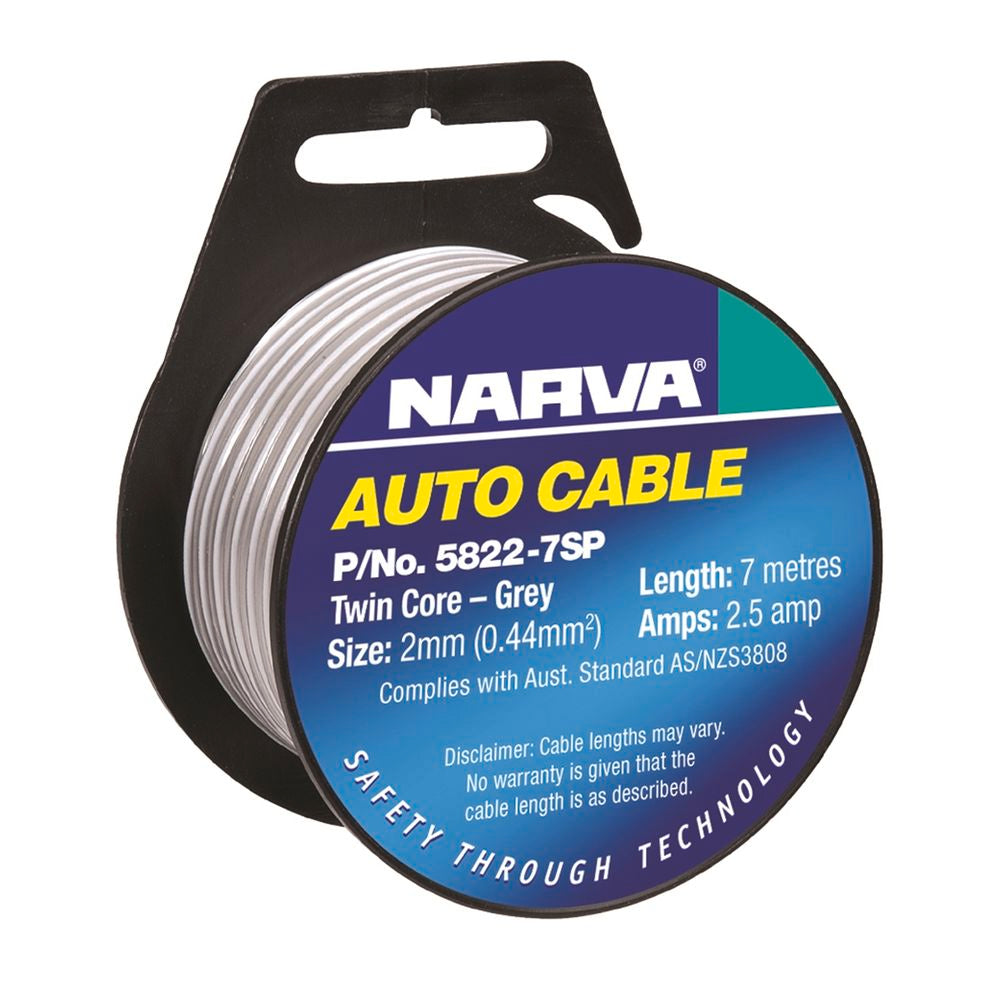 Narva 2mm x 7m 2.5Amp Cable Speaker/Small Compact Roll Ideal for Home Handyman - TheITmart