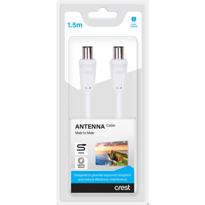 Crest Dual Shield Antenna Cable 1.5 m - White