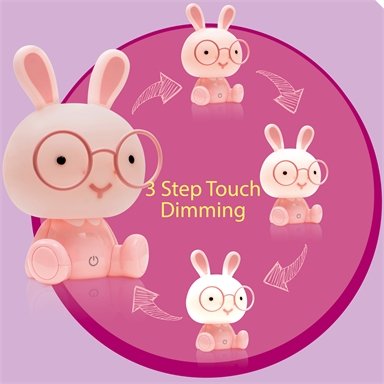 Arlec Bunny Night Light With Touch Switch - Pink - TheITmart