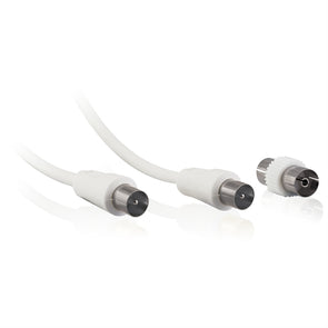 Antsig 1.5m PAL Male to PAL Male Coaxial Cable with Female Adaptor
