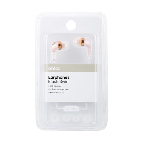 Anko Earphones Blush Swirl / Pink
