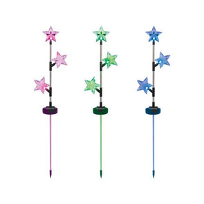 Mirabella Festive Star Garden Stake Lights - 3 Pack