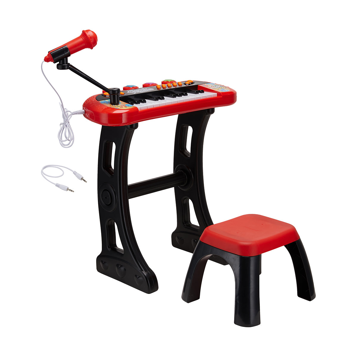 Musical Keyboard with Stool/Red/Ages 3+ Years - TheITmart