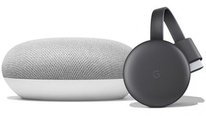 Google Nest Mini (Chalk) and Chromecast Bundle