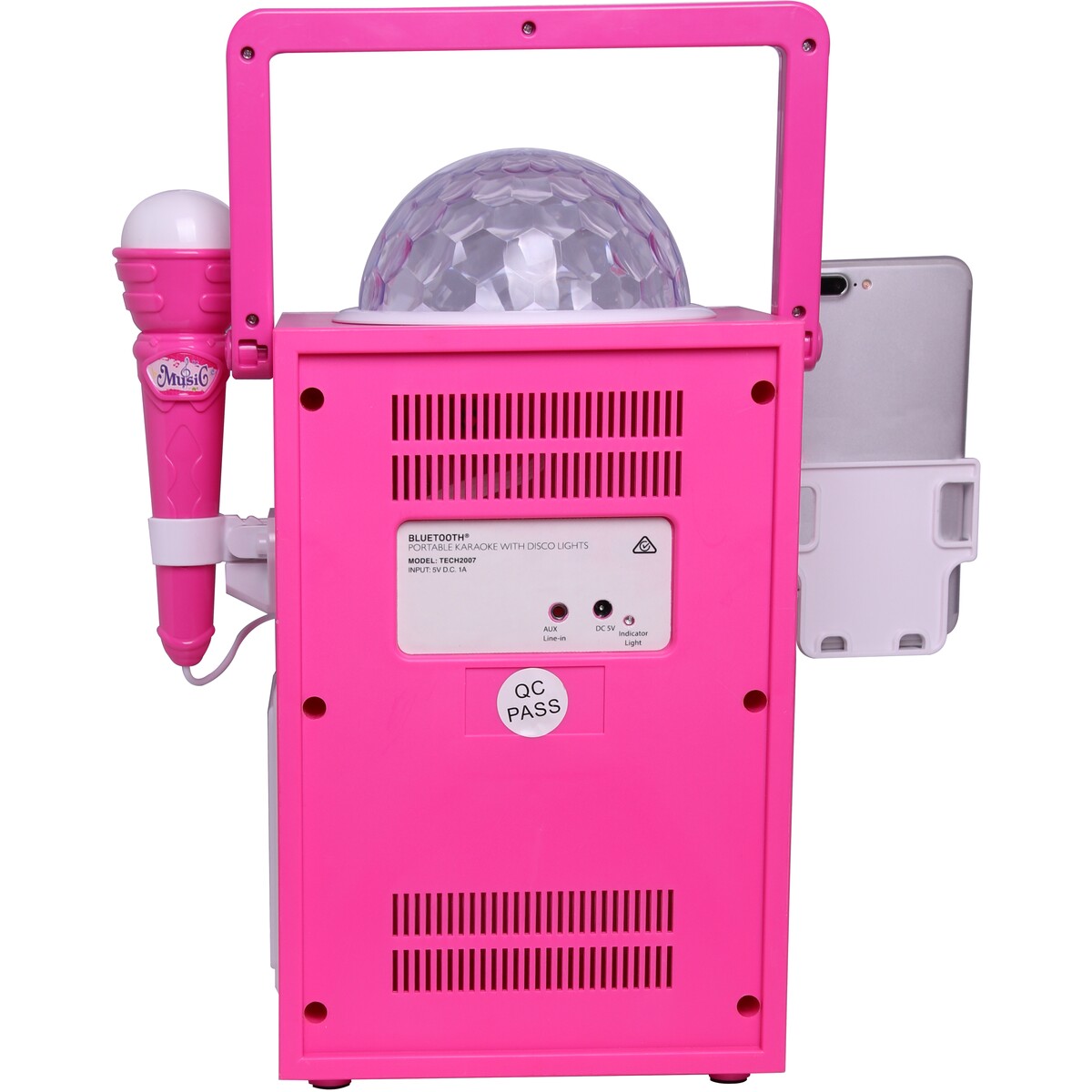 Techxtras Bluetooth Portable Karaoke with Disco Lights - Pink