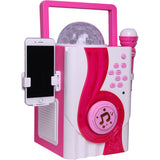 Techxtras Bluetooth Portable Karaoke with Disco Lights - Pink