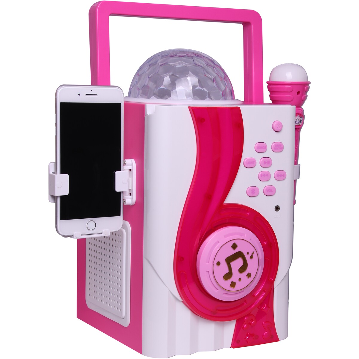 Techxtras Bluetooth Portable Karaoke with Disco Lights - Pink