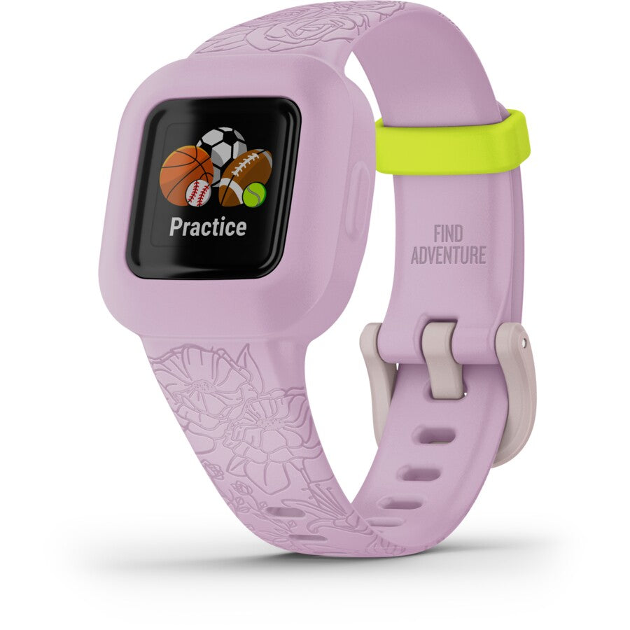 Garmin Vivofit Jr 3 - Floral Pink/Black Panther/Princess icons & More