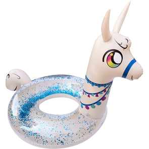 Summer Club Glitter Llama Swim Ring suitable for Ages 3+