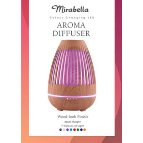 Mirabella 260ml Wood Look  Aroma Diffuser With Colour Changing LED