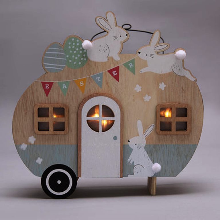 Easter Decoration Light-Up Caravan - Warm White LED
