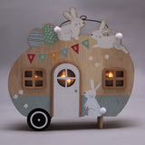 Easter Decoration Light-Up Caravan - Warm White LED
