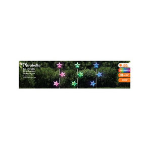Mirabella Festive Star Garden Stake Lights - 3 Pack