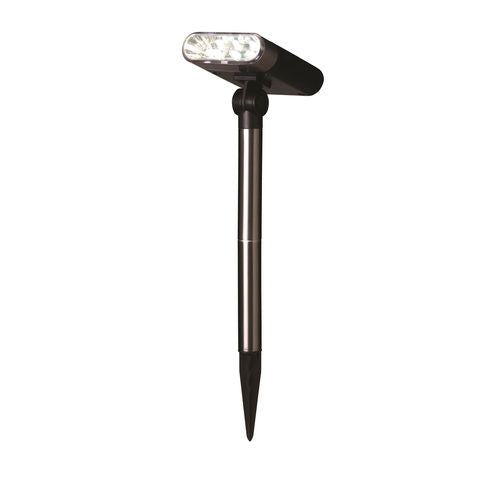 Solar Magic 27.5cm 3 LED Stainless Steel Black Trim Solar Spot Light