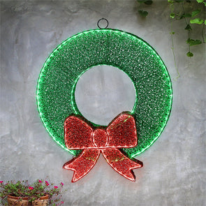 Lytworx 186 Red & Green SMD LEDs Glitter Mesh Festive Light Up Wreath
